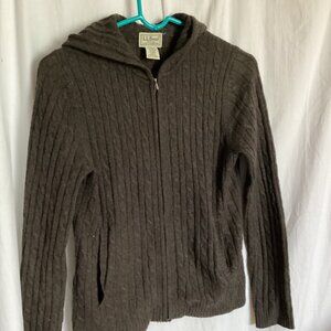 LL Bean Ladies cardigan with zipper and hood
